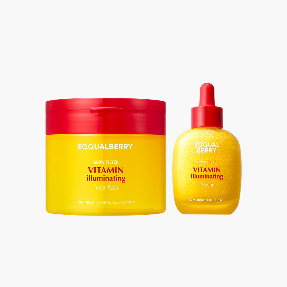 [EQQUALBERRY_008] Vitamin illuminating Prep Set (Toner pads + Serum)