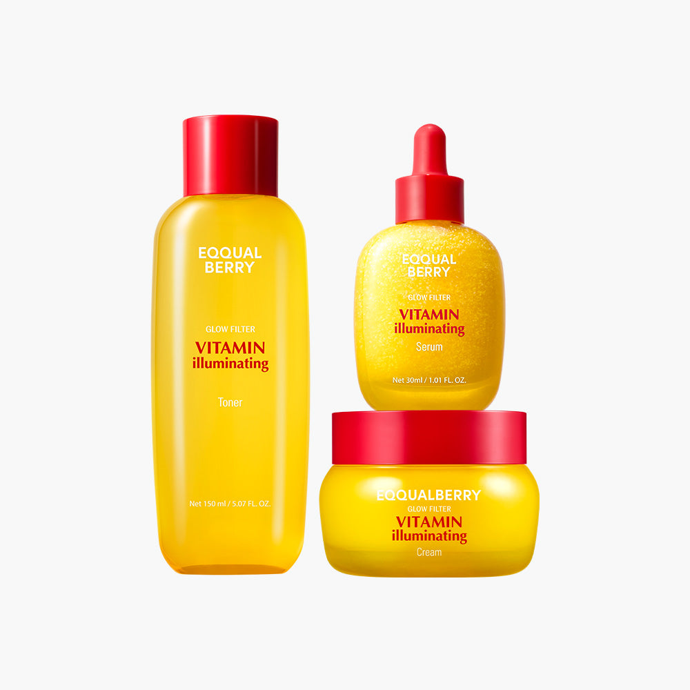 [EQQUALBERRY_009] Vitamin illuminating Trio (Toner + Serum + Cream)